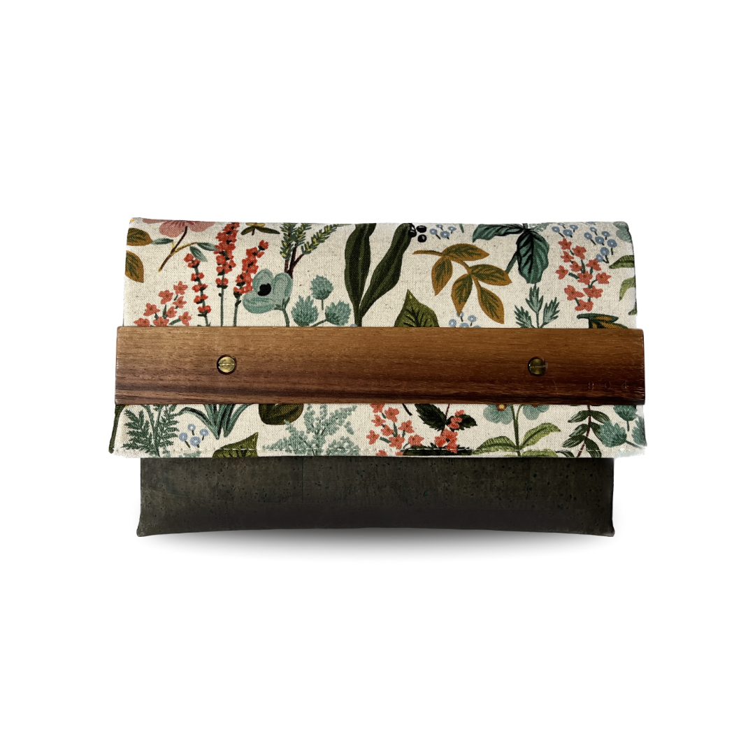 Floral Evergreen Flap Clutch