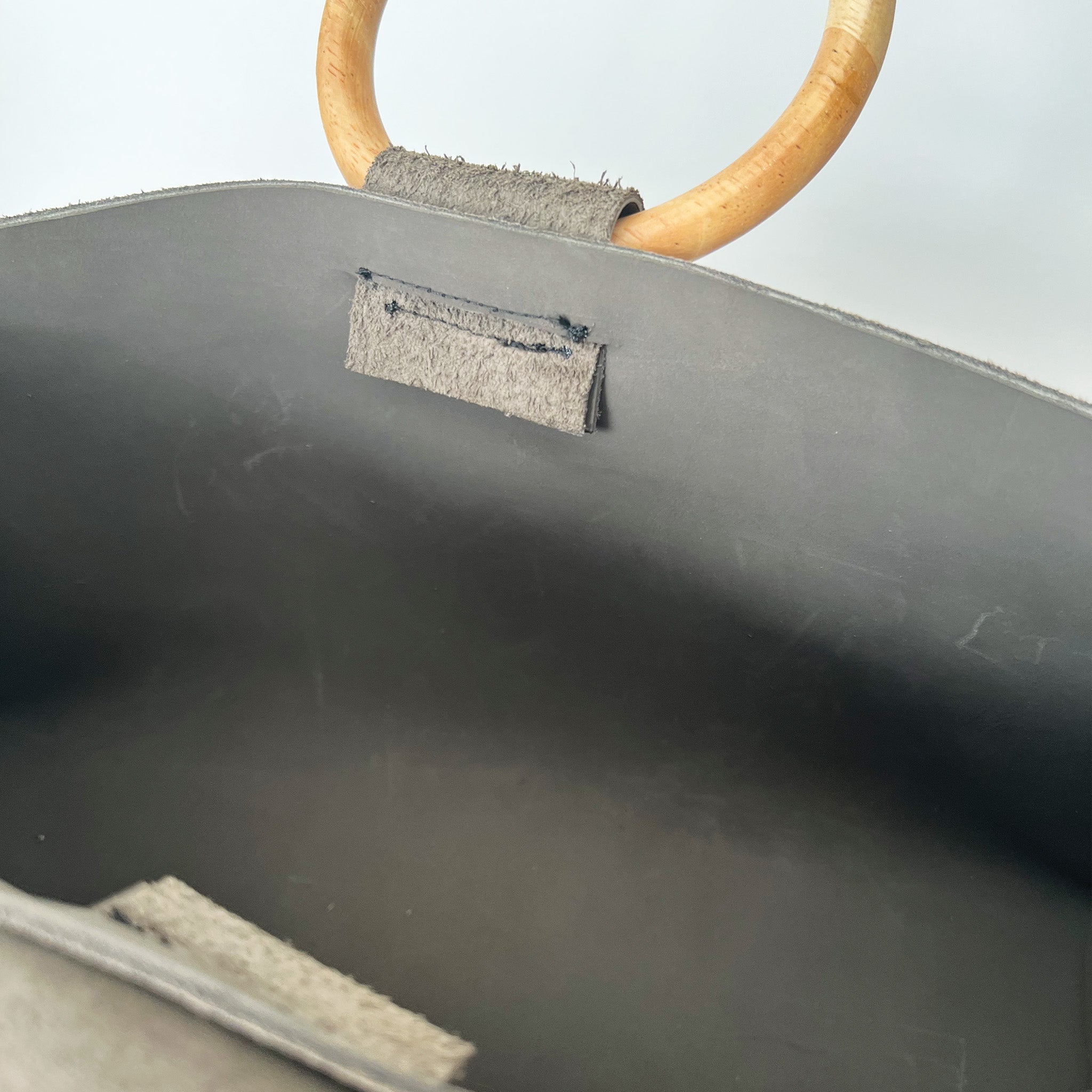 Grey Suede Side Leather Tote - Small *Made-To-Order*