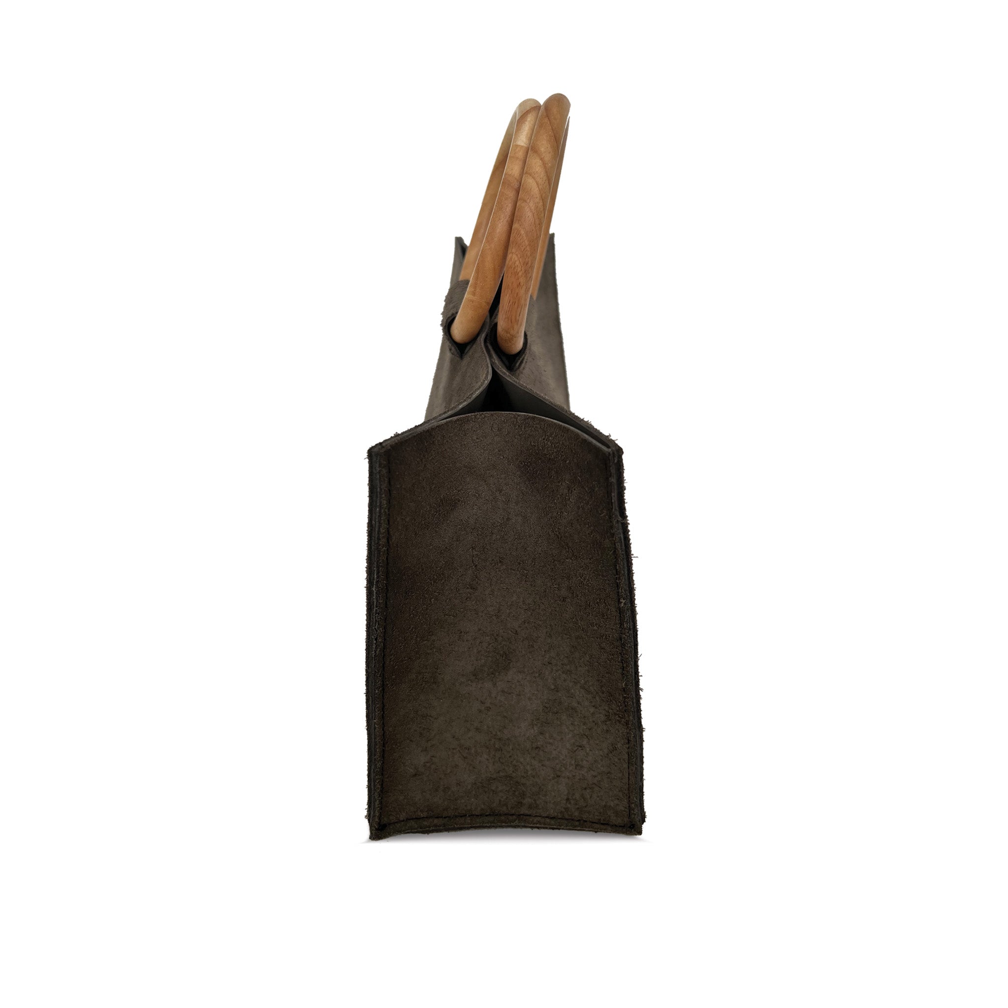 Grey Suede Side Leather Tote - Small *Made-To-Order*
