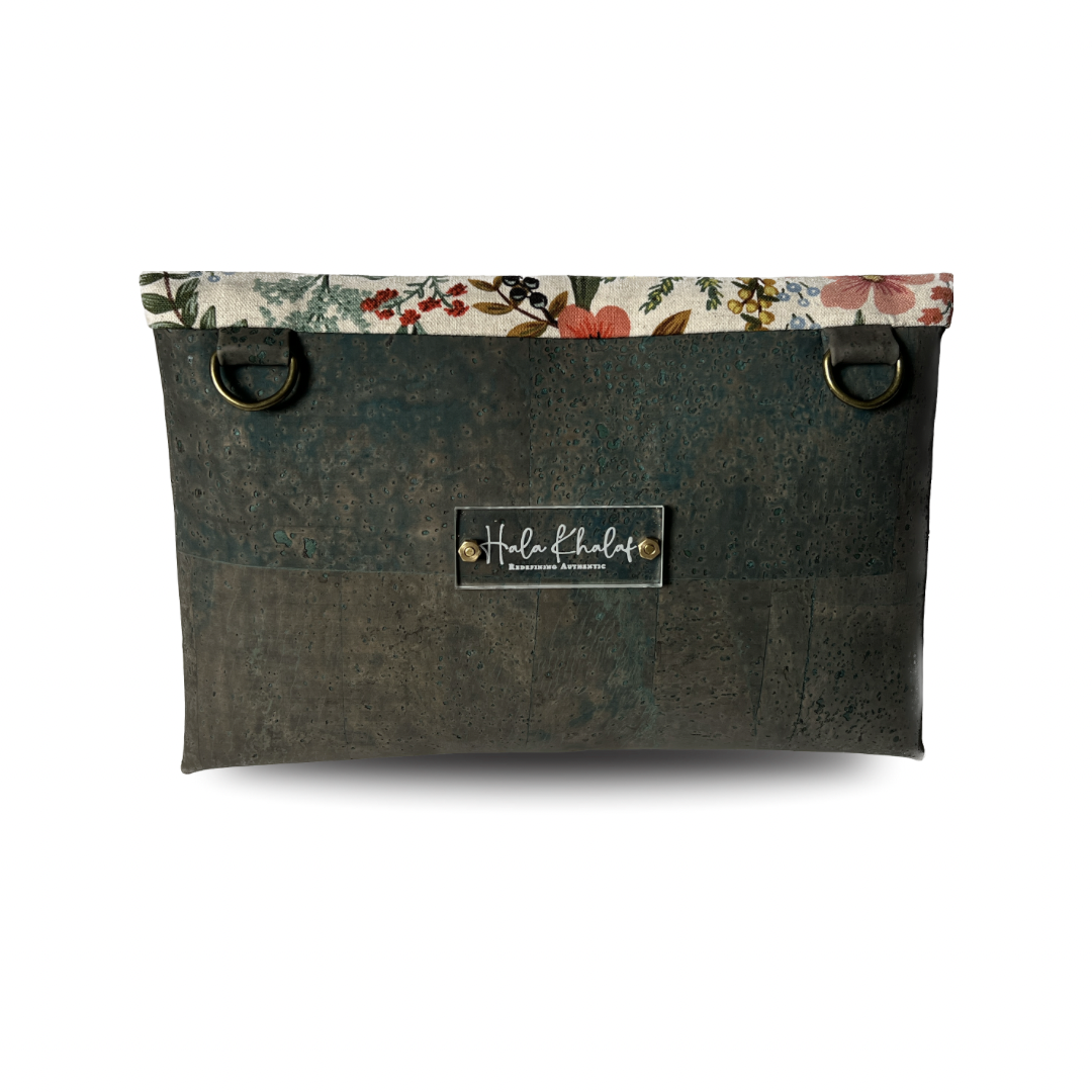 Floral Evergreen Flap Clutch