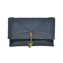 Navy Waxed Canvas Reveal Clutch